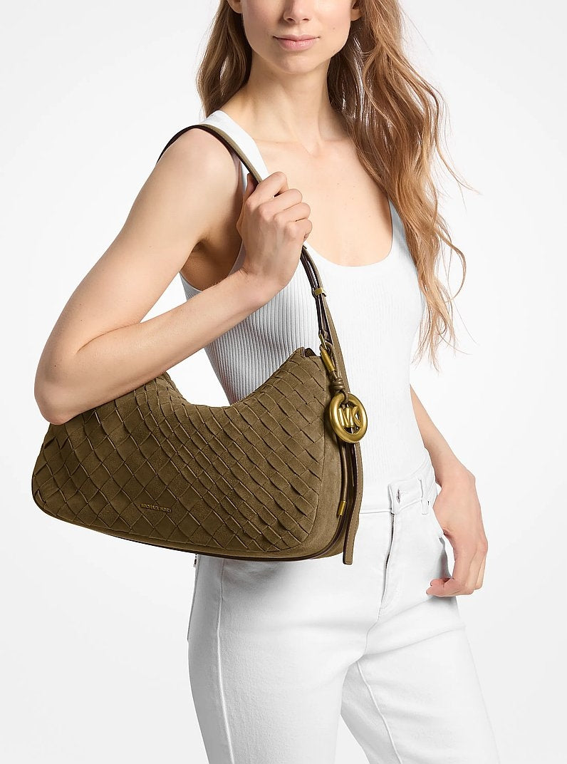 Borsa a spalla Nolita media in pelle scamosciata intrecciata a mano<BR/> 30F6AY5L2L 282 MICHAEL KORS