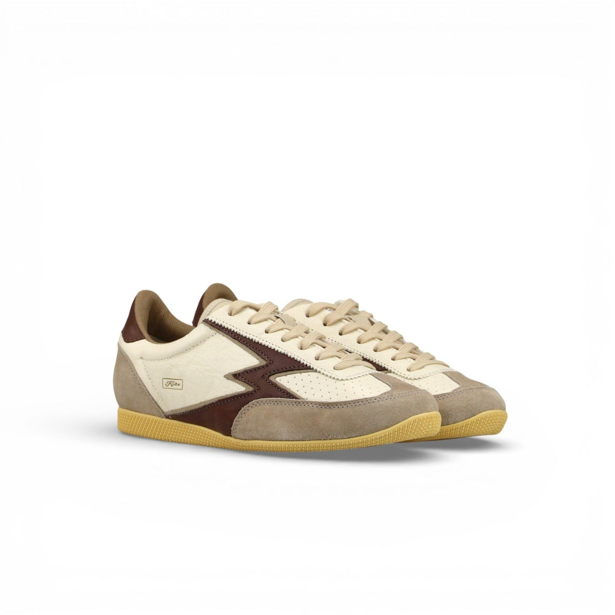 SNEAKER KOBE IN PELLE TRAFORATA E DETTAGLI BEIGE E NABUK CACAO KO377M MILK MOACONCEPT
