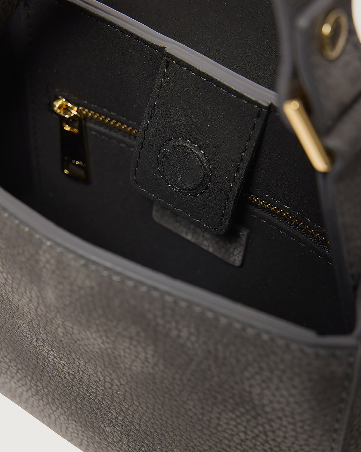 Borsa Sveva Nabucco Mini a mano in pelle nabuk con tracolla<BR/> B02019NBU CARBONE ORCIANI