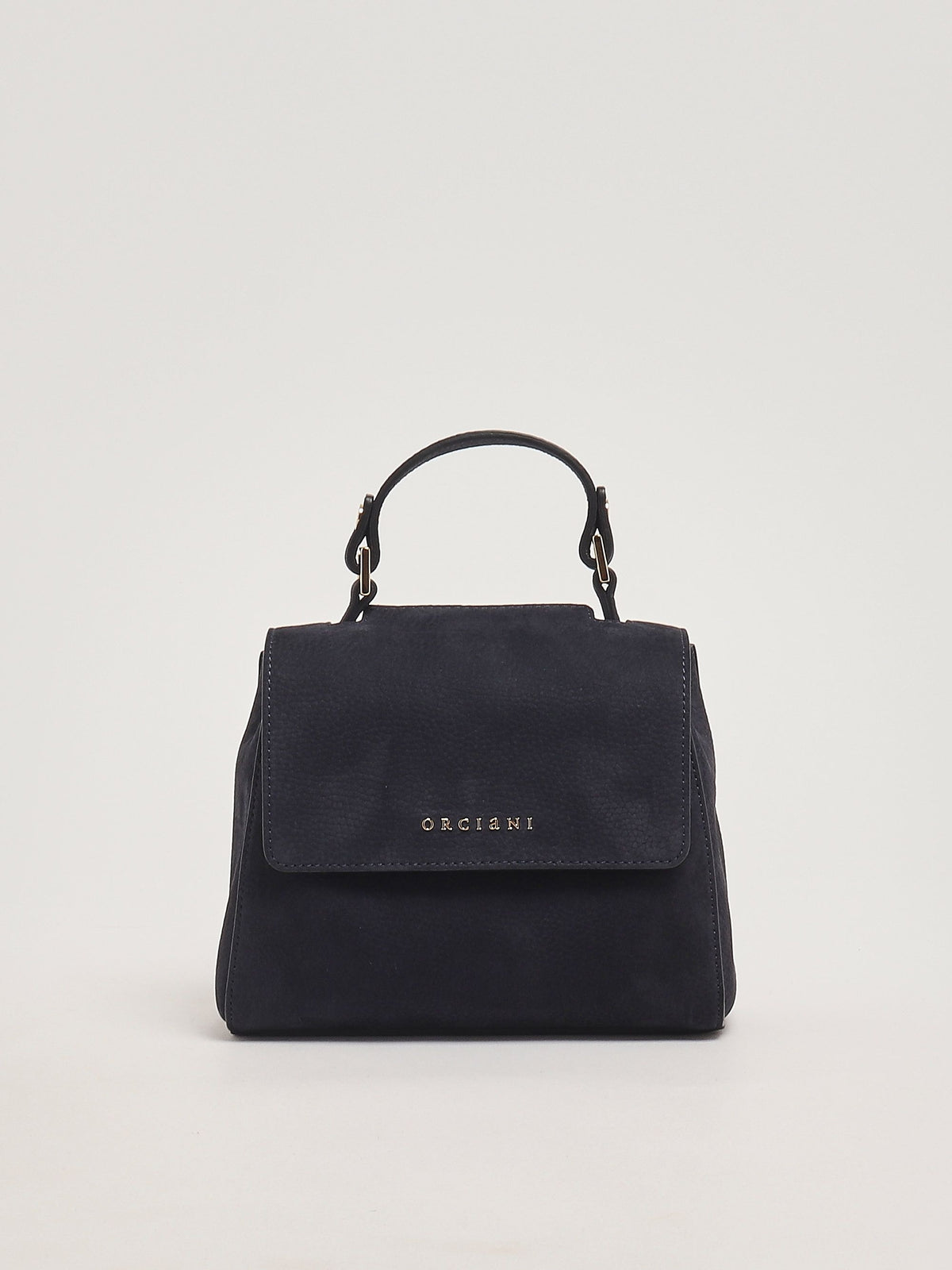 Borsa Sveva Nabucco Mini a mano in pelle nabuk con tracolla<BR/> B02019NBU NOTTE ORCIANI