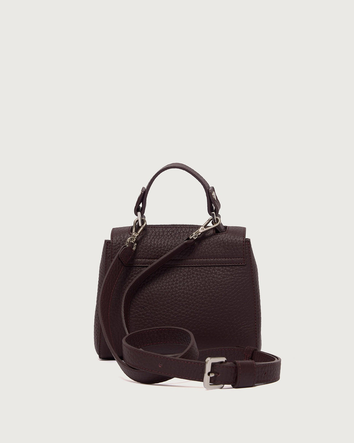 Borsa Sveva Soft Mini a mano in pelle con tracolla<BR/> B02019SOF BURGUNDY ORCIANI
