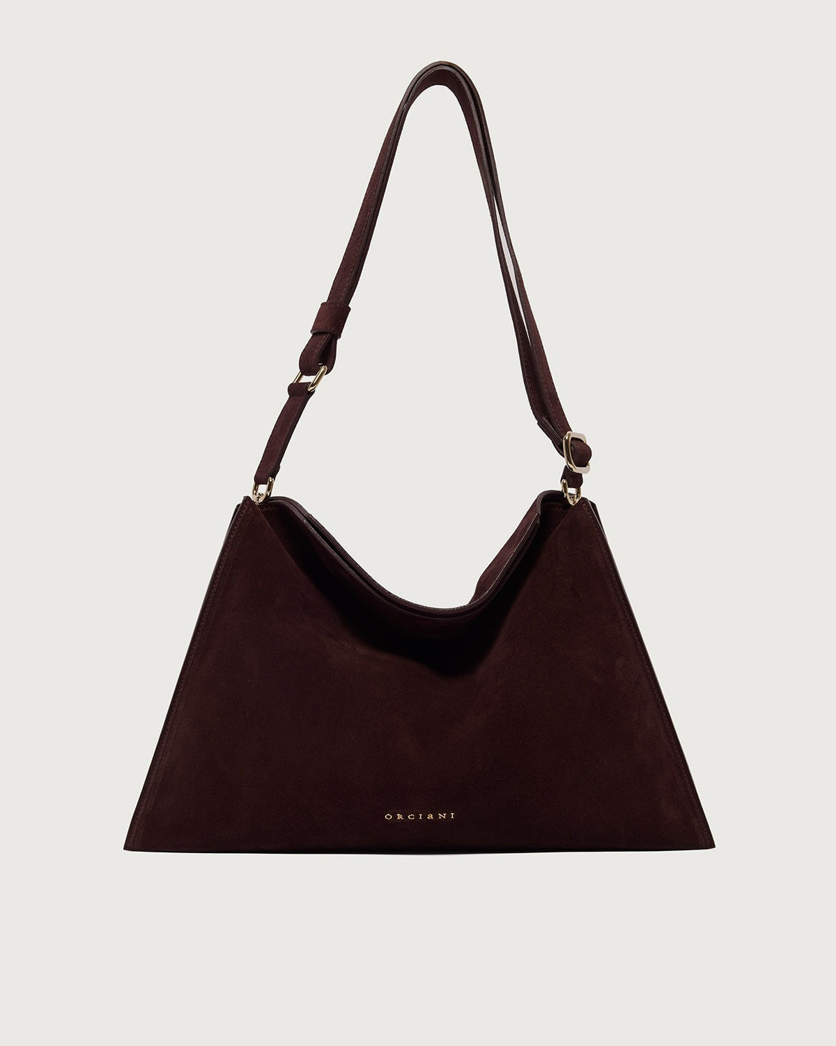 Borsa Trinity Peach Oro Midi a spalla in suede e cuoio<BR/> B02231PEO BURGUNDY ORCIANI