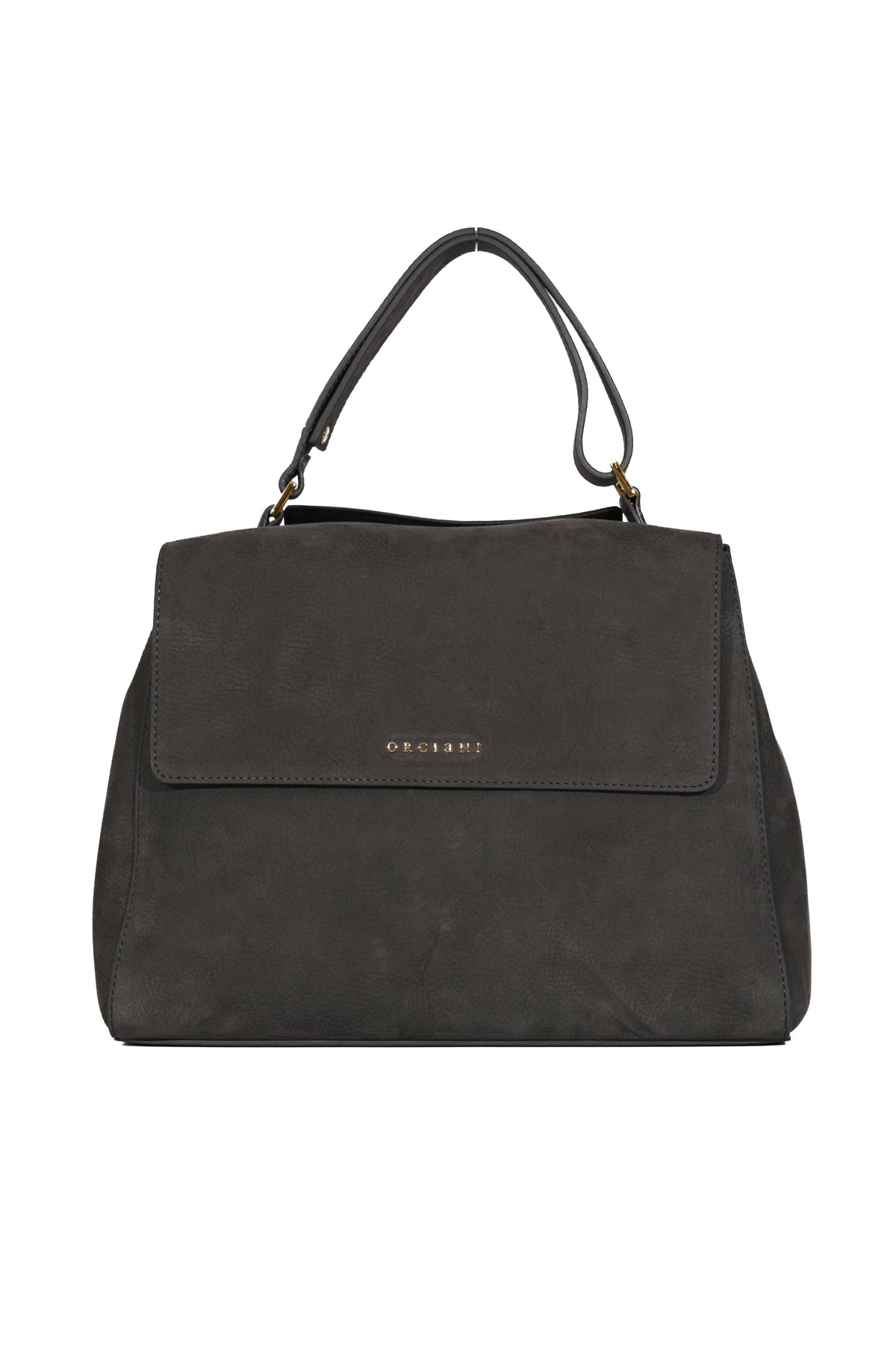 Borsa Sveva Nabucco Media a spalla in pelle nabuk con tracolla<BR/> BT2006NBU CARBONE ORCIANI