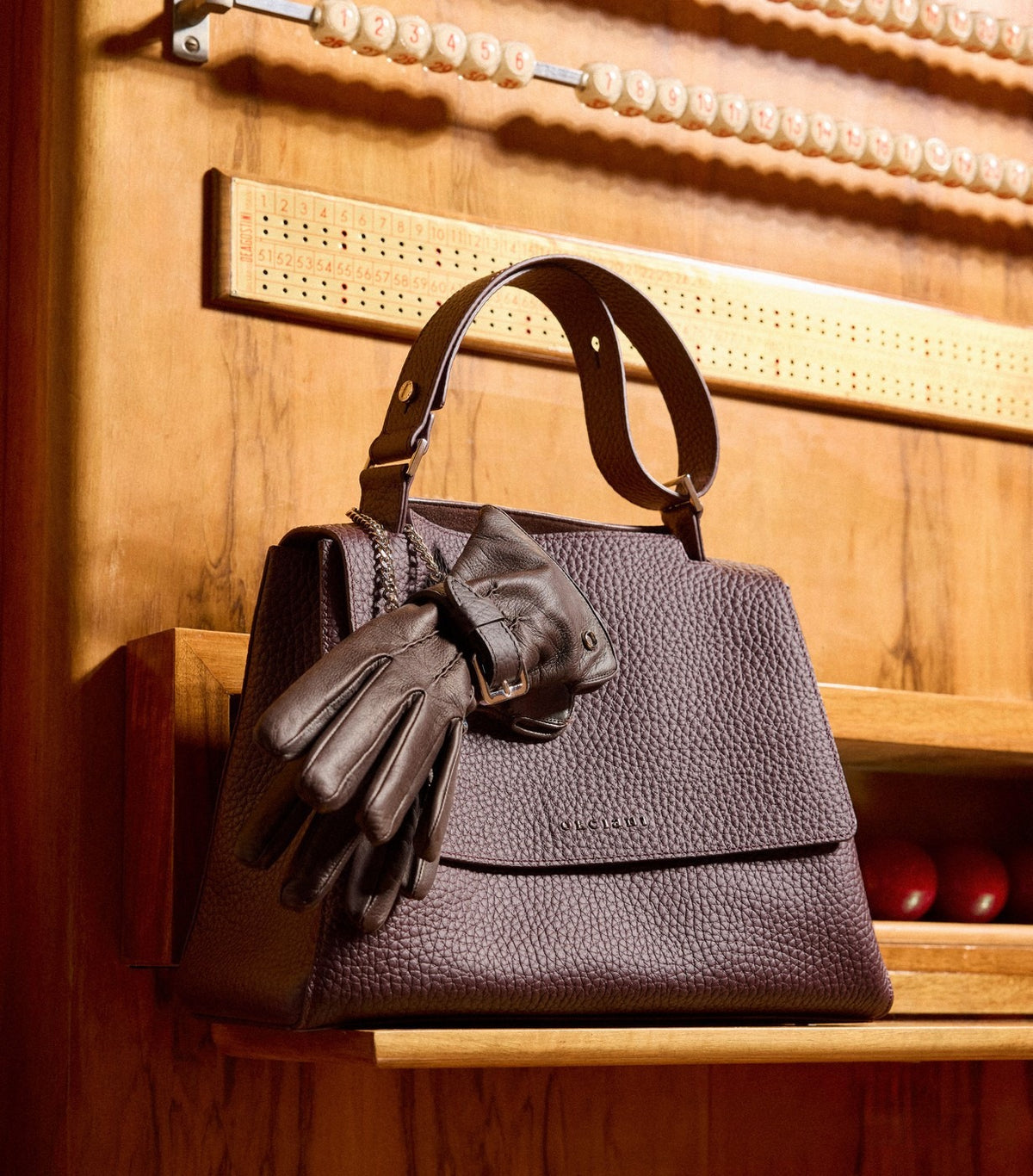 Borsa Sveva Soft Midi a spalla in pelle con tracolla<BR/> BT2006SOF VISONE ORCIANI
