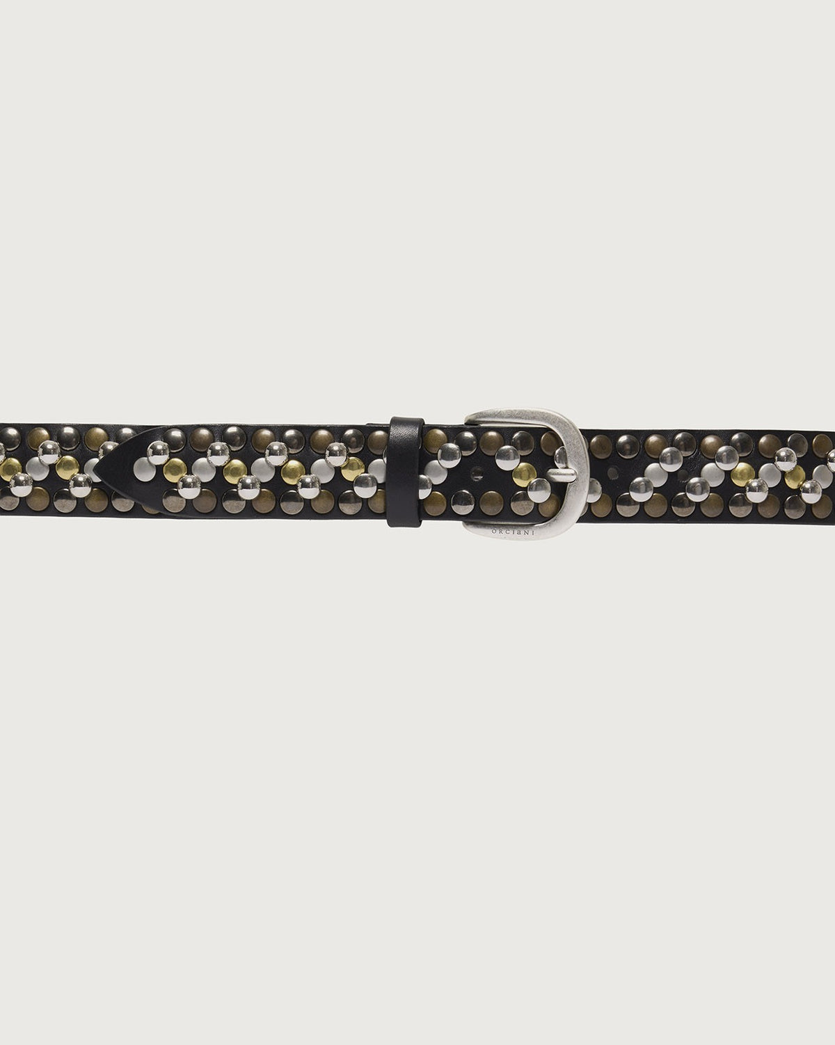 Cintura Bull Soft in cuoio con borchie 3,5 cm<BR/> D10513BUS NERO ORCIANI