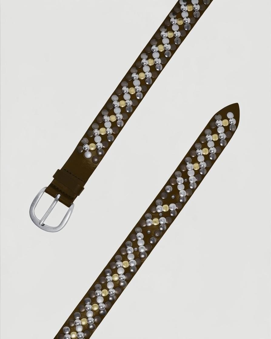 Cintura Bull Soft in cuoio con borchie 3,5 cm D10513BUS T.MORO ORCIANI