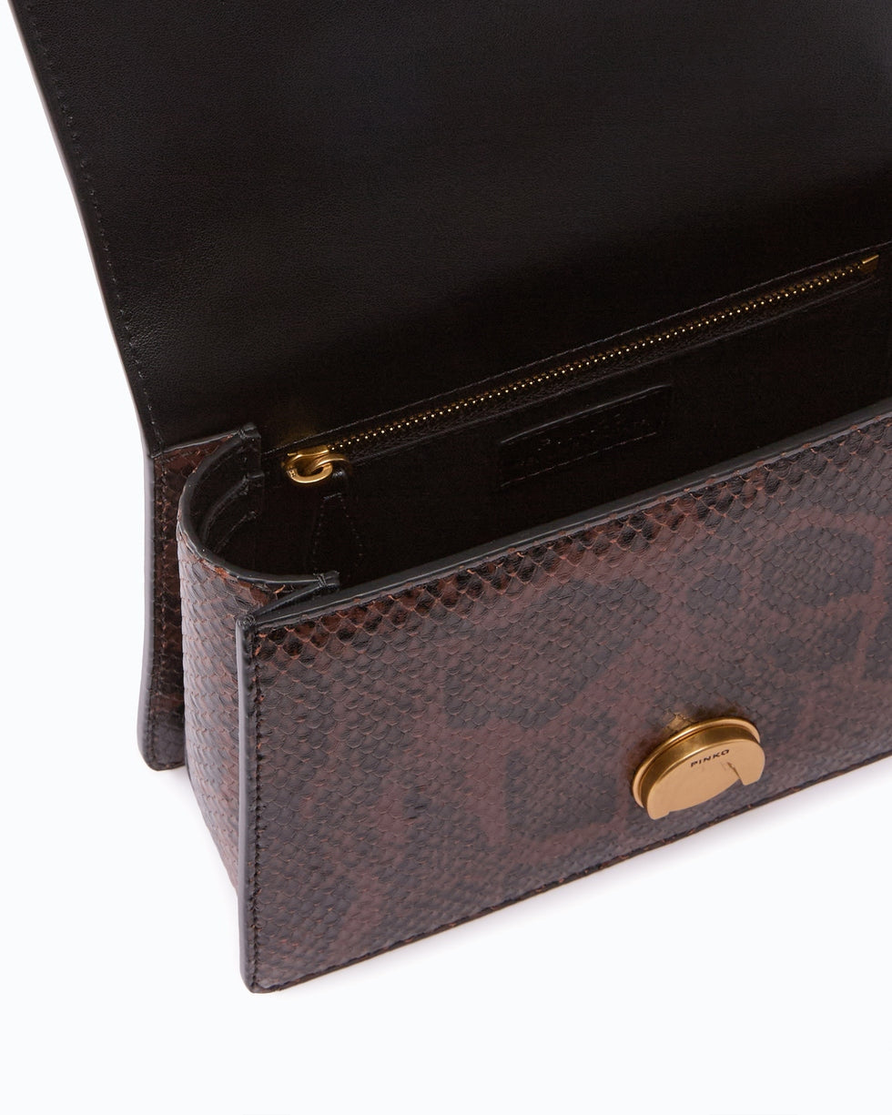 PINKO Borsa a mano Mini Love Bag One Top Handle Light in pelle con stampa pitone 100071A3E5 M16Q PINKO
