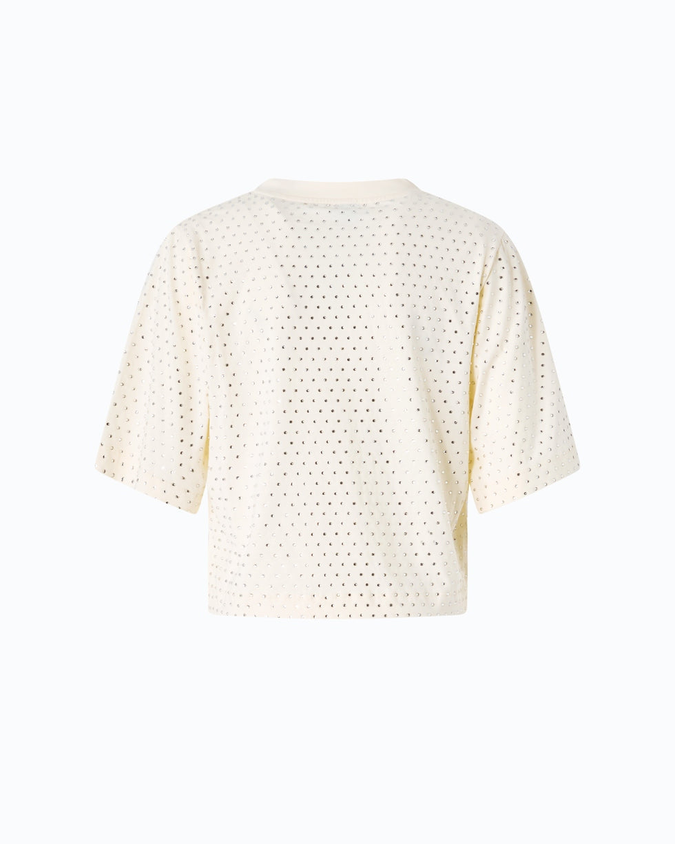PINKO T-shirt con strass e logo 104604A3GY H02 PINKO