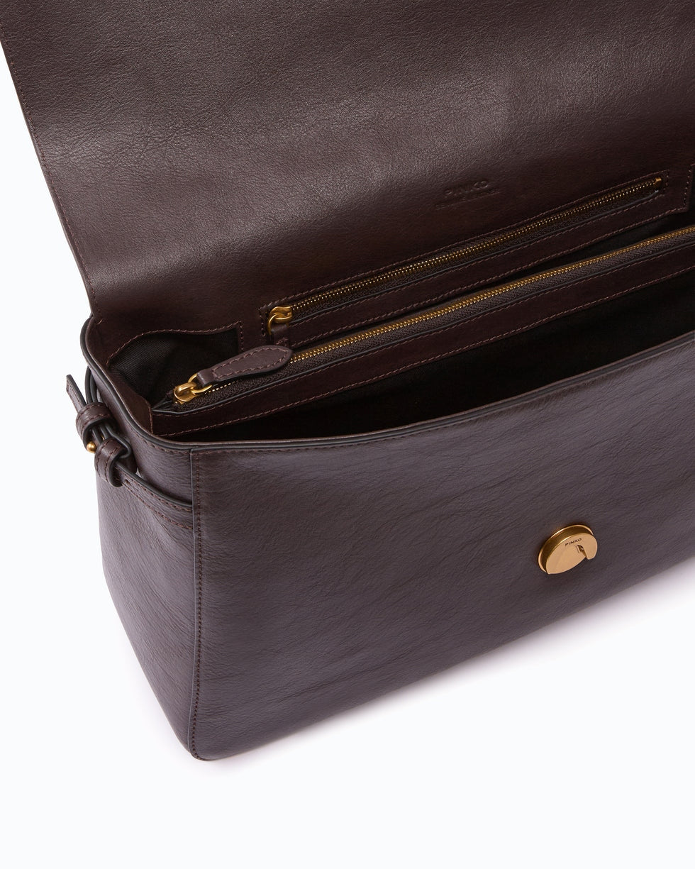 Borsa a spalla grande Extra Love Bag One Slouchy in pelle new biker 105067A2JG M12Q PINKO