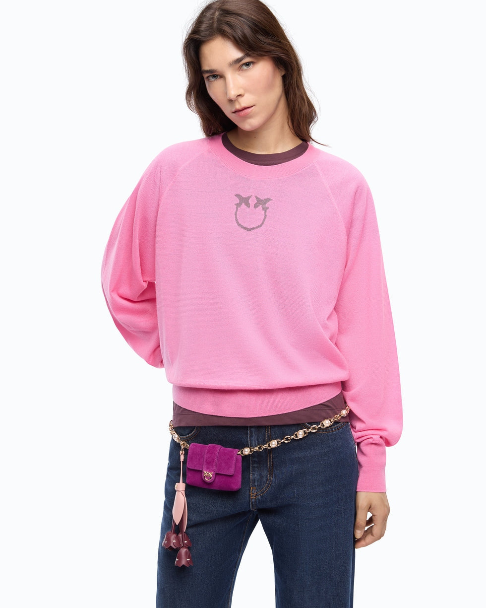 Maglia con logo Love Birds lanzarote 105417A18M O00 PINKO