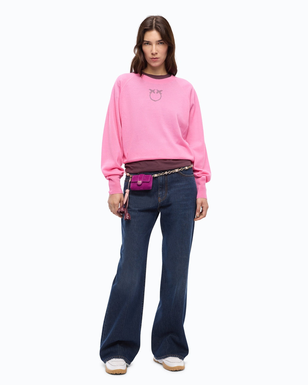 Maglia con logo Love Birds lanzarote 105417A18M O00 PINKO