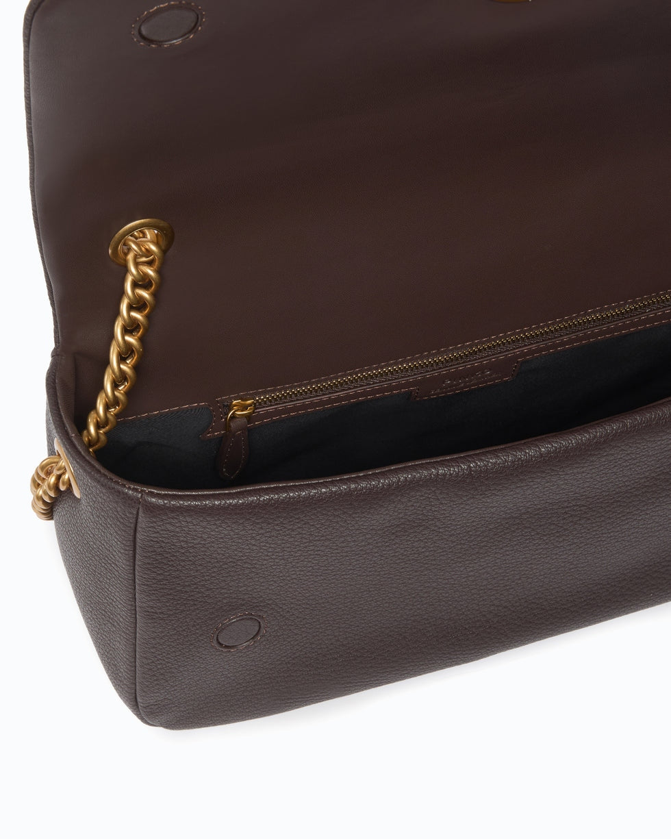 Borsa a tracolla media Love Bag Click Soft Horizontal in pelle fiore 107022A3CX M12Q PINKO