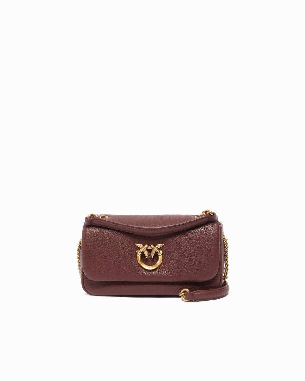 Borsa a tracolla Mini Love Bag Click Soft Horizontal in pelle fiore 107038A3CX L88Q PINKO