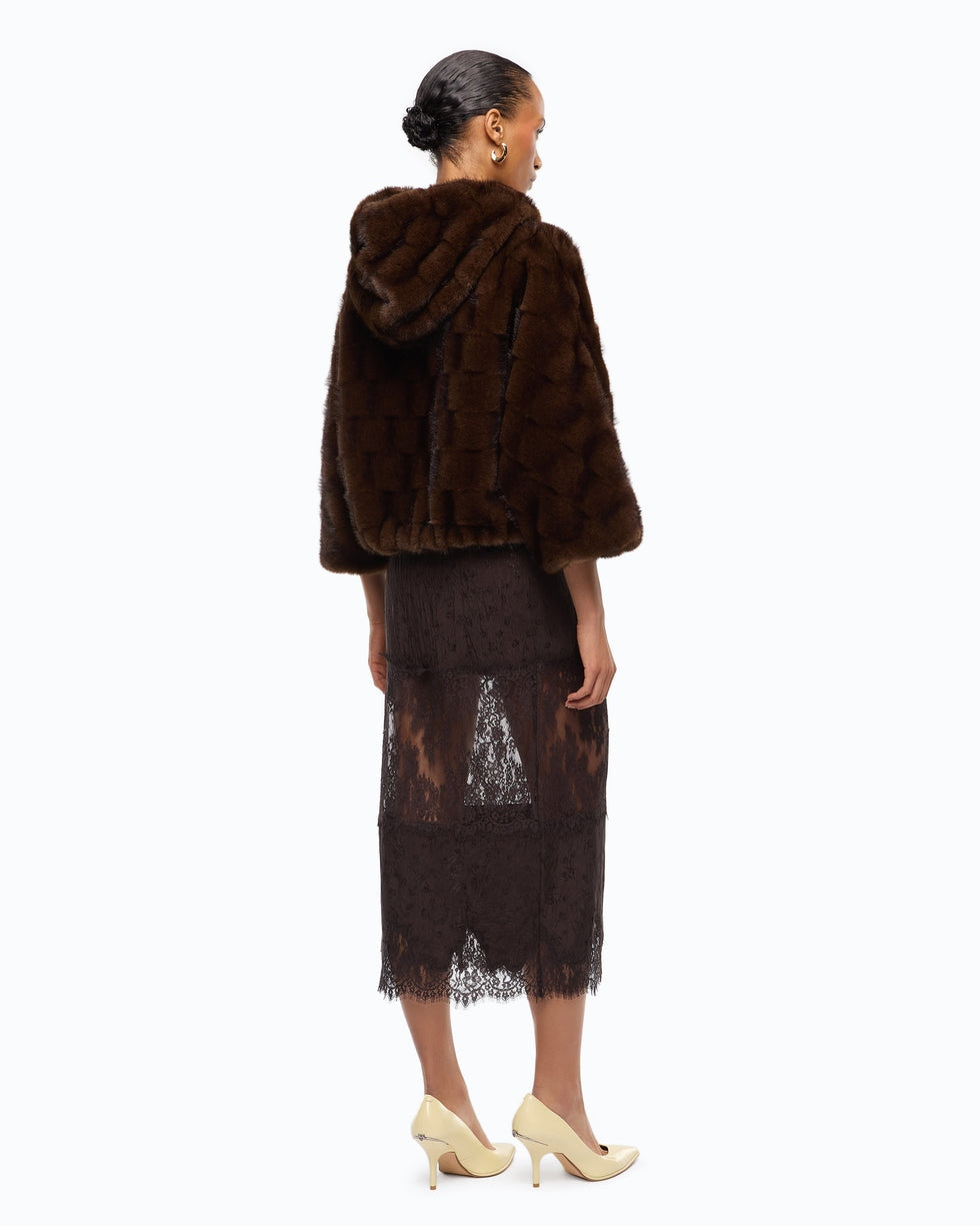 PINKO Giacca blouson effetto pelliccia con cappuccio<BR/> 107054A3C5 M11 PINKO