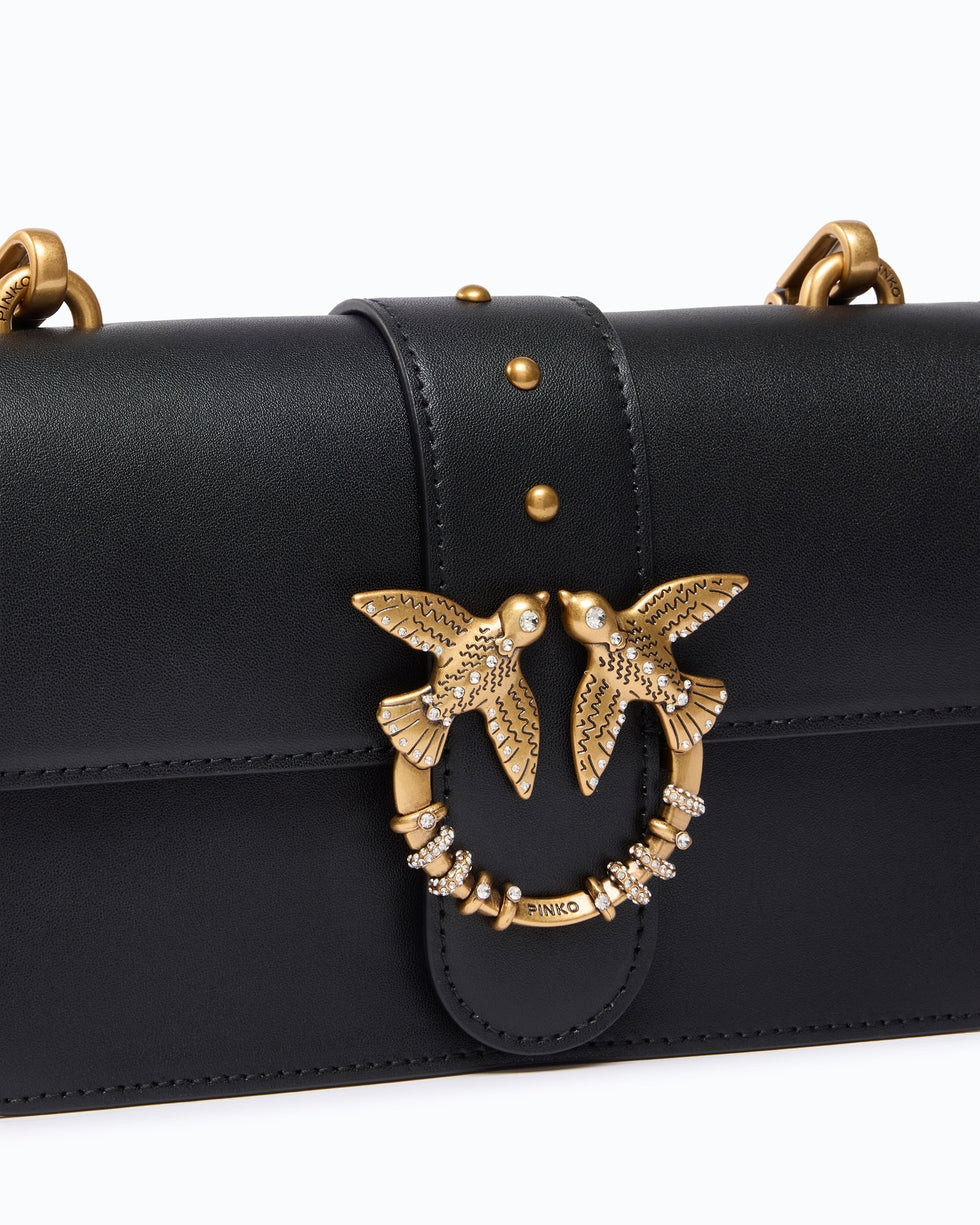 Borsa a tracolla Mini Love Bag One in pelle con fibbia gioiello 107071A0F1 Z99Q PINKO