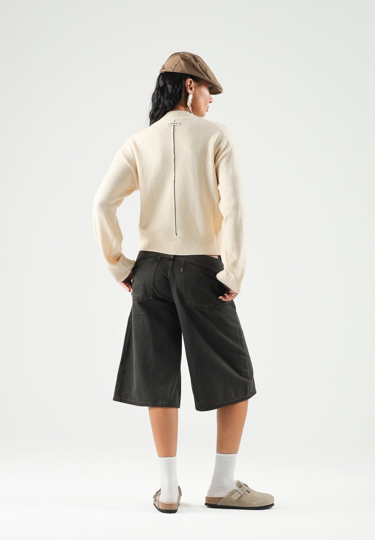 PINKO Maglia SPARTA SWEATER rugiada gelata-beige da donna con lavorazione essenziale 107205A3G1 C15 PINKO