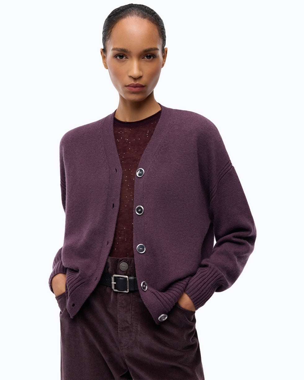 Cardigan in lana e cashmere vienna 107212A3G1 W63 PINKO