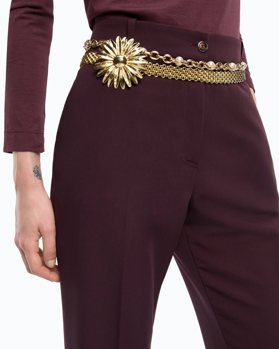 Pantaloni a palazzo tinta unita petalo 107214A18E RR7 PINKO