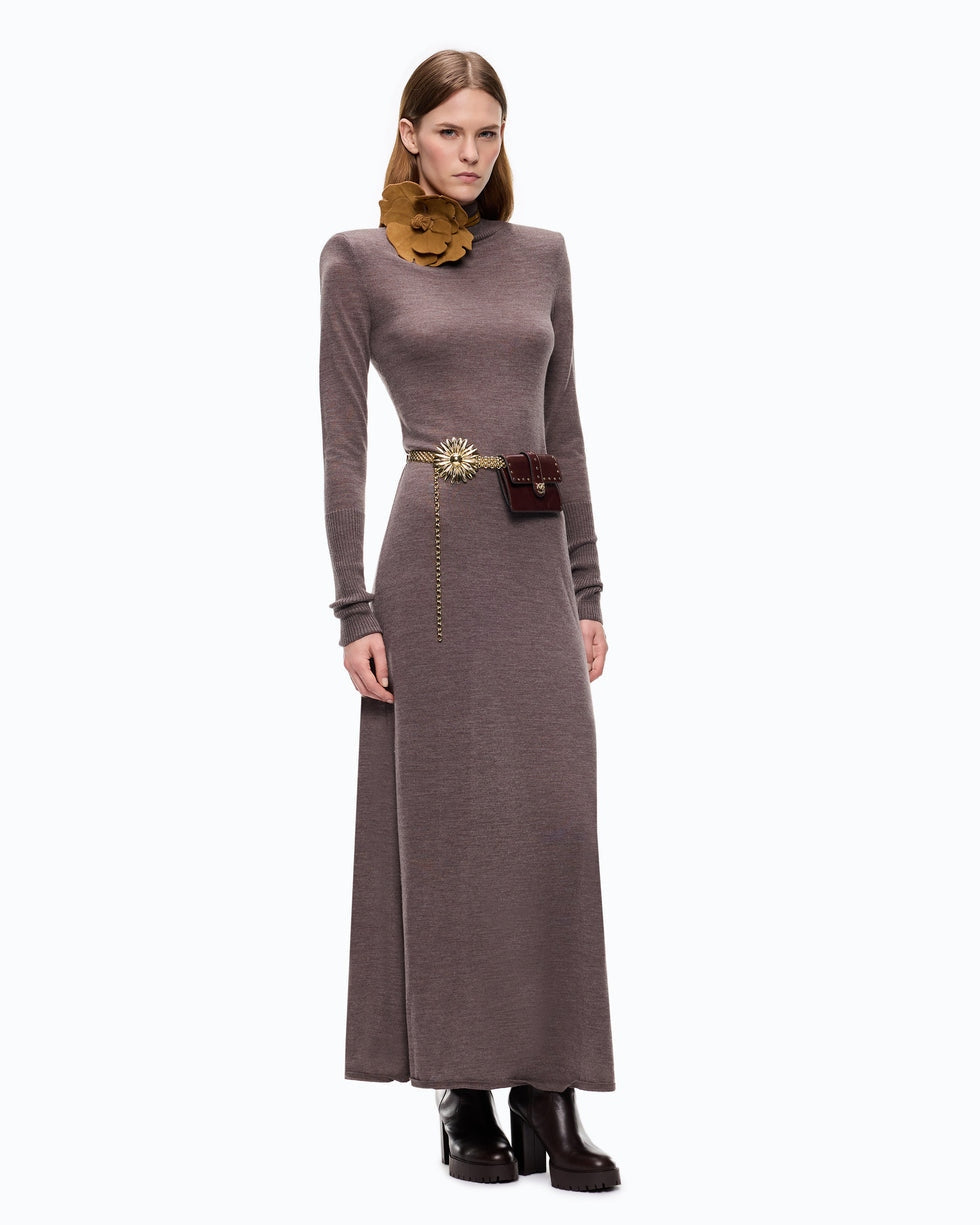 Abito lungo dolcevita in lana merino Londra 107247A3FY I66 PINKO