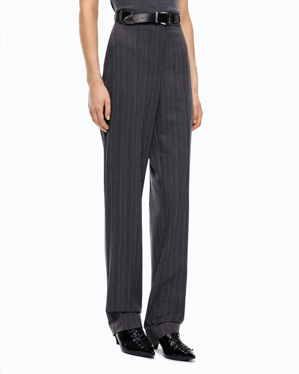 Pantaloni a sigaretta gessati in misto lana stretch pleione 107264A3FF IN4 PINKO