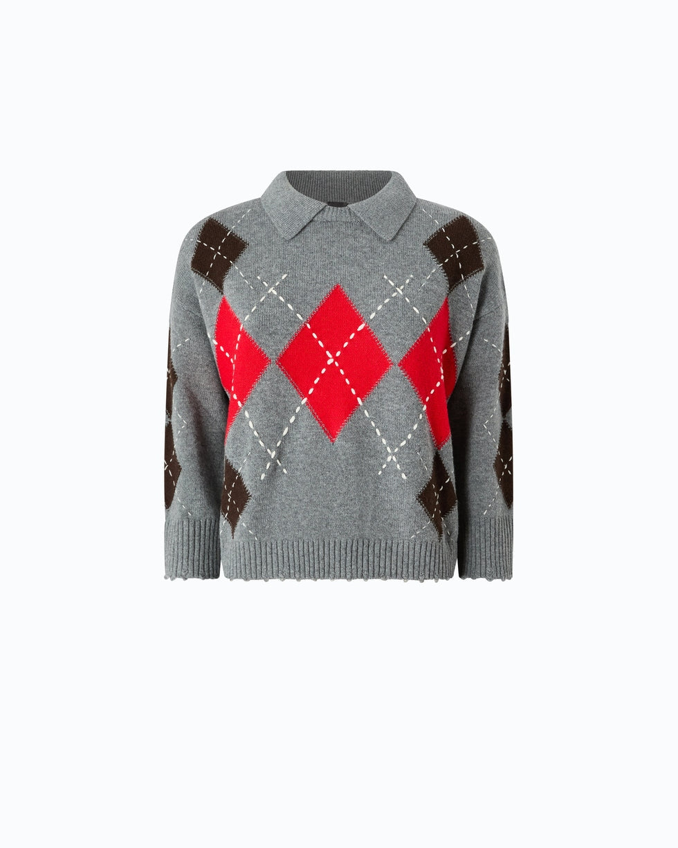 Maglia in lana e cashmere a rombi cork 107286A3IE YN2 PINKO