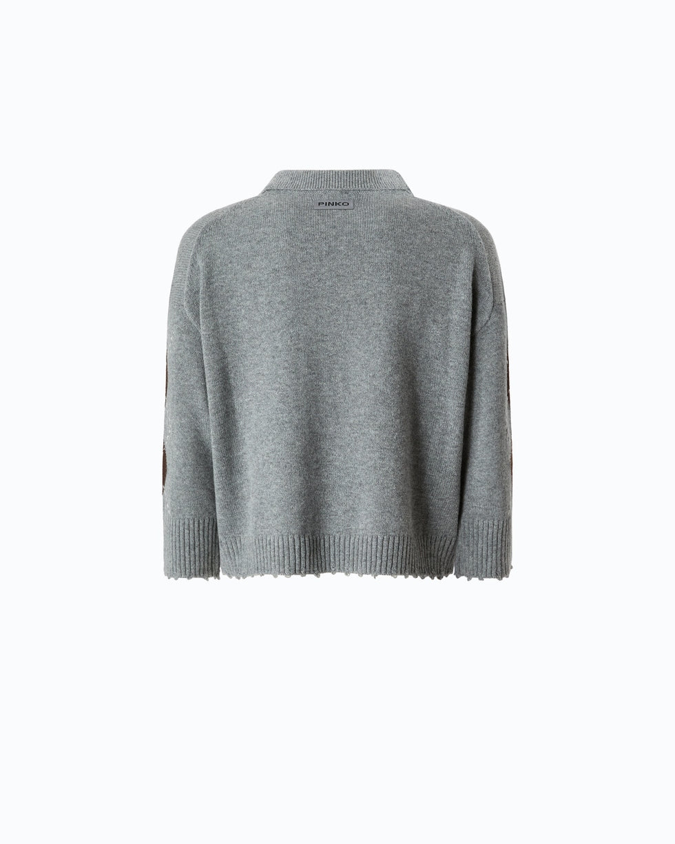 Maglia in lana e cashmere a rombi cork 107286A3IE YN2 PINKO