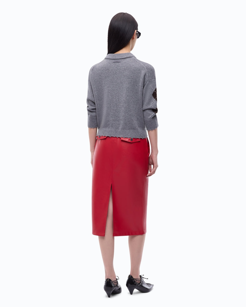 Maglia in lana e cashmere a rombi cork 107286A3IE YN2 PINKO