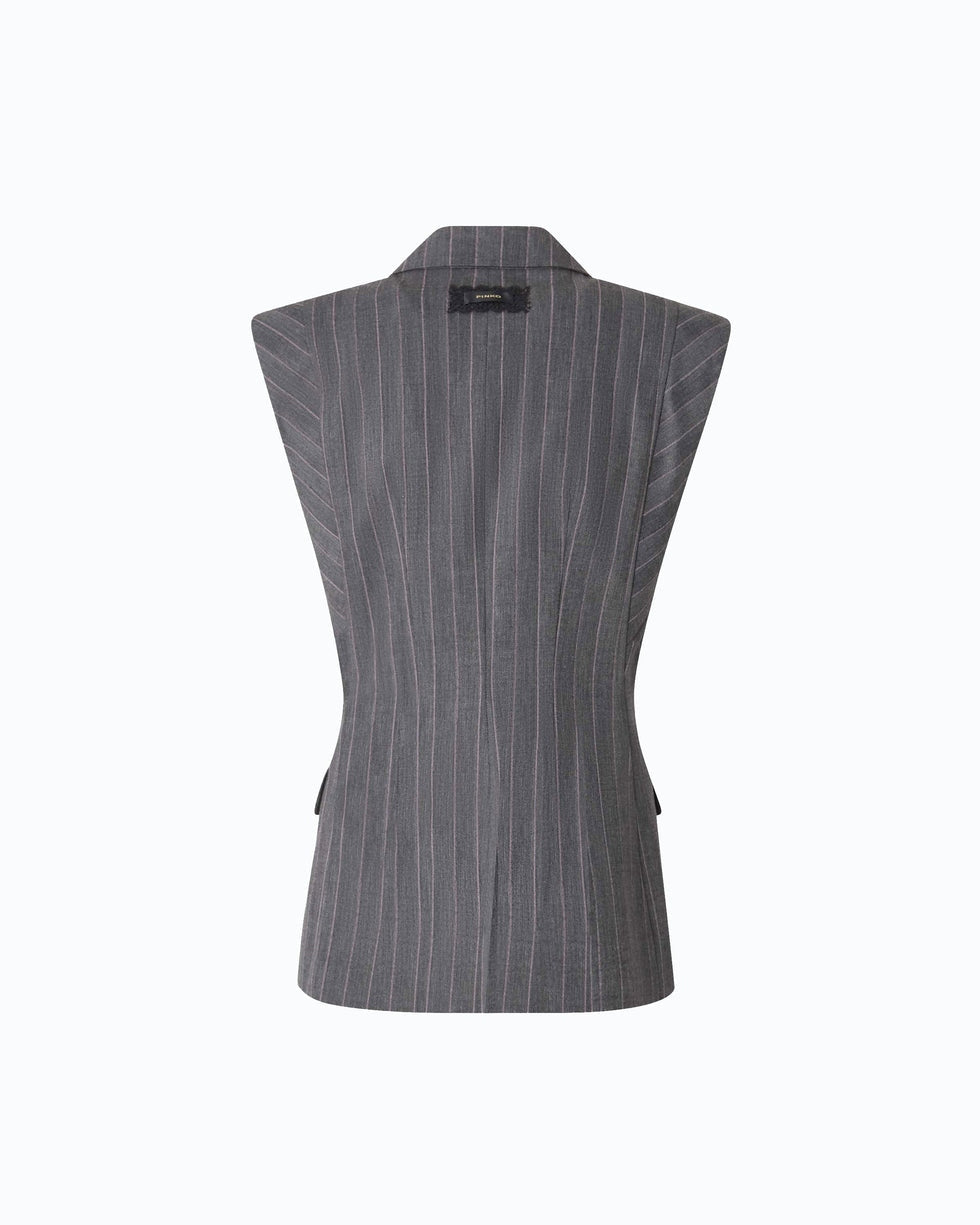 Gilet gessato in misto lana genista 107428A3FF IN4 PINKO