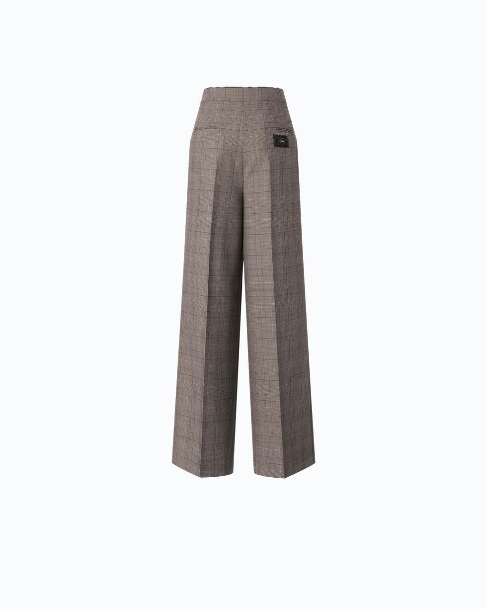 Pantaloni ampi a quadri plumeria 107476A3FF CYZ PINKO