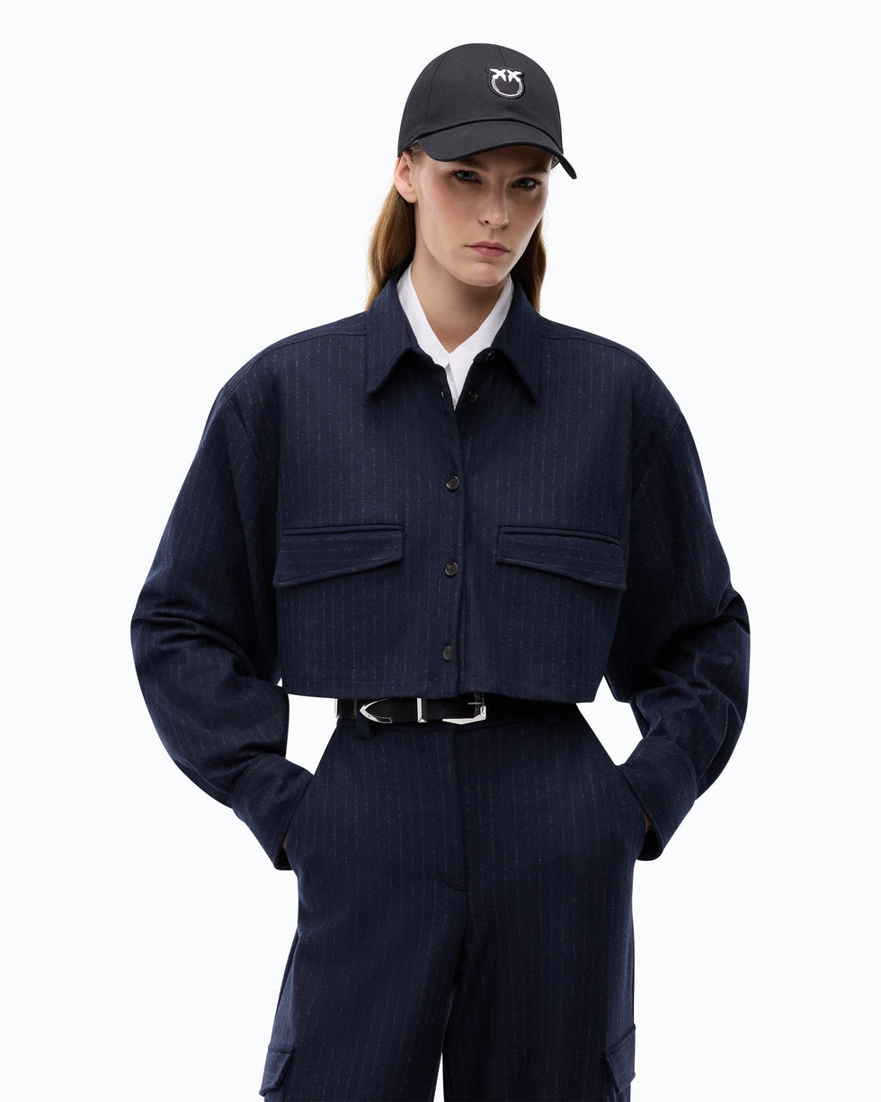 Camicia cropped gessata taurasi 107707A3MC EI1 PINKO