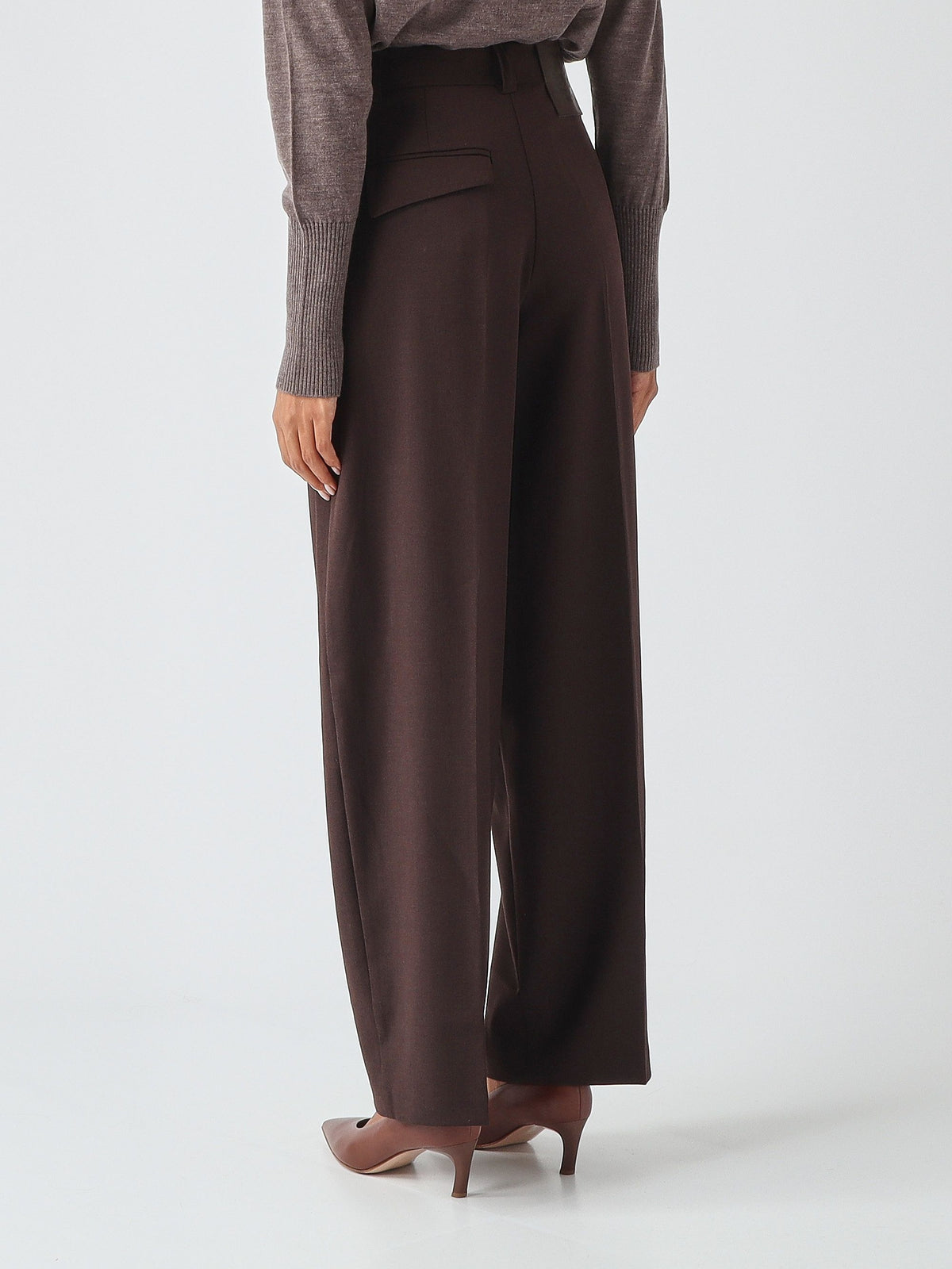 PANTALONI BARREL FIT IN MISTO LANA BALBINO PINKO 107712A3MS M04 PINKO