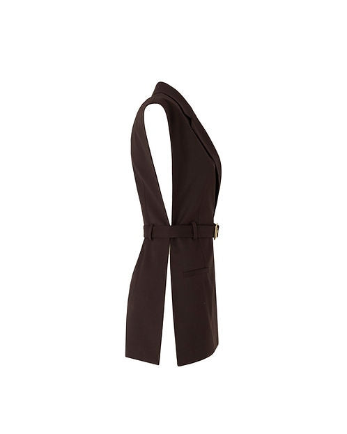 GIACCA GILET APERTA AI LATI CON CINTURA NARAQUS PINKO 107727A3MS M04 PINKO