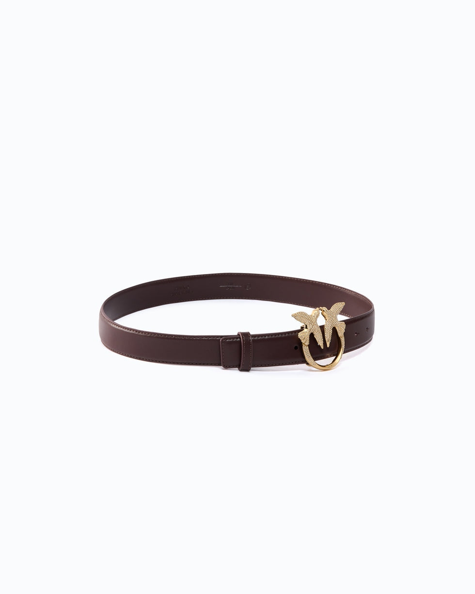 Cintura in pelle con fibbia Love Birds gioiello 2,5 cm 107758A0F1 W34Y PINKO