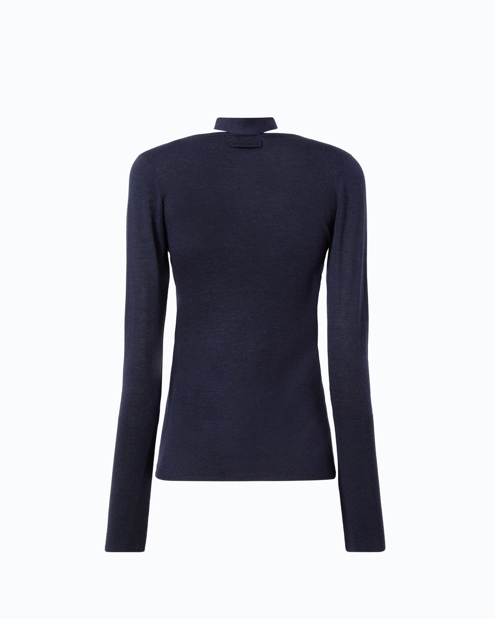 Maglia in lana con pizzo e fusciacca soffio 107775A3O1 G03 PINKO