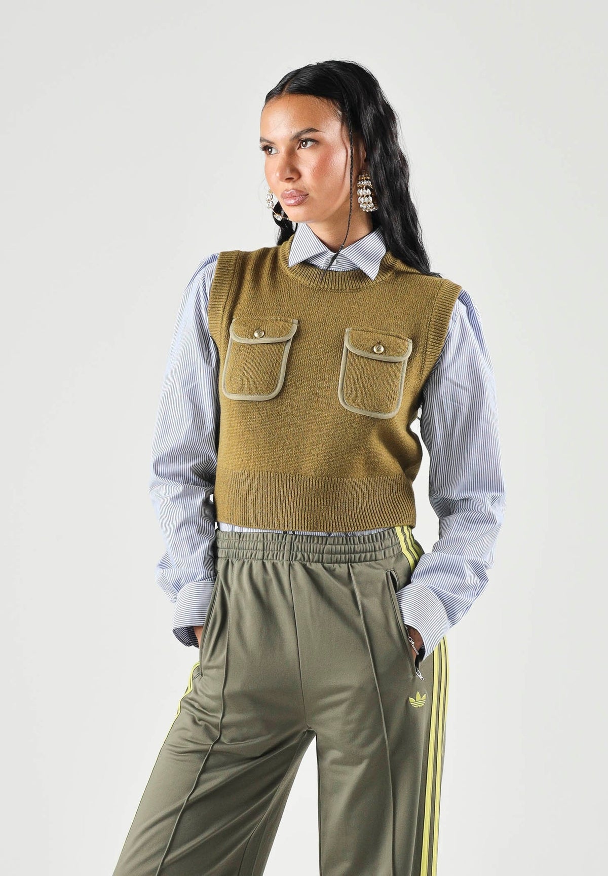 Gilet in cotone belato 107799A3OH V63 PINKO