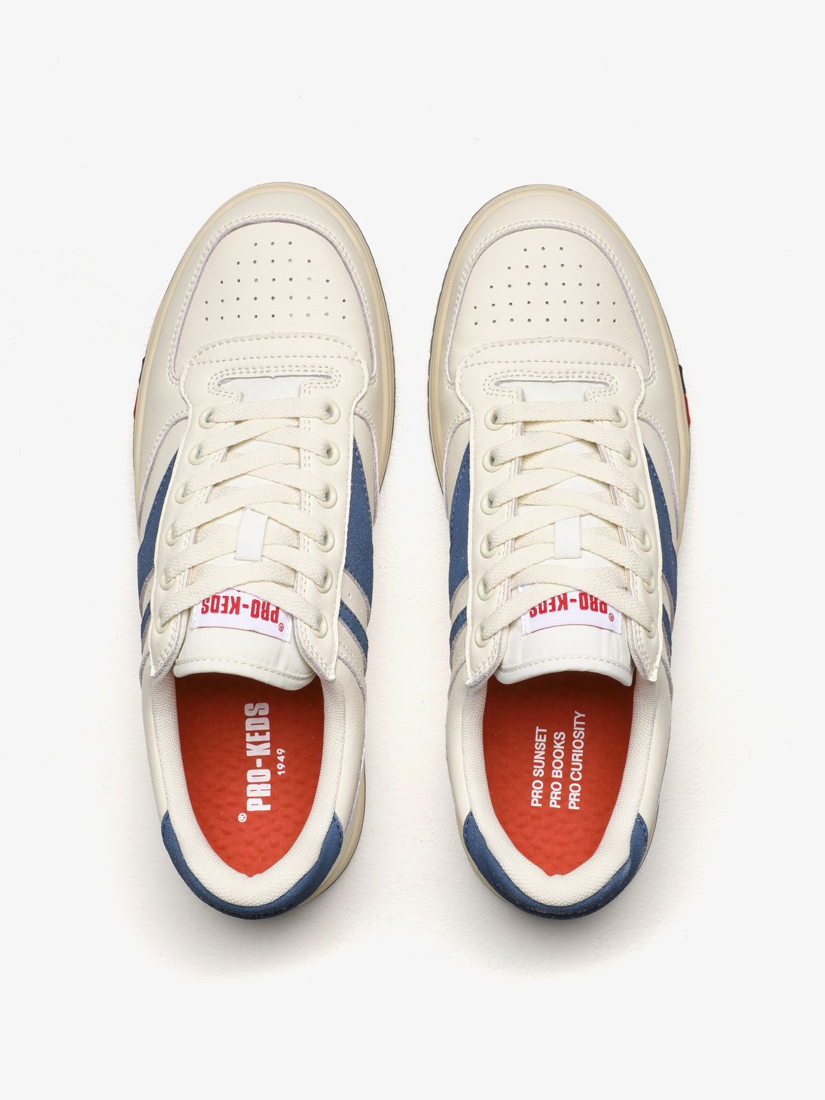 Sky in Pelle Crema e Blu<BR/><BR/> SK426SLM CB00005 PRO-KEDS