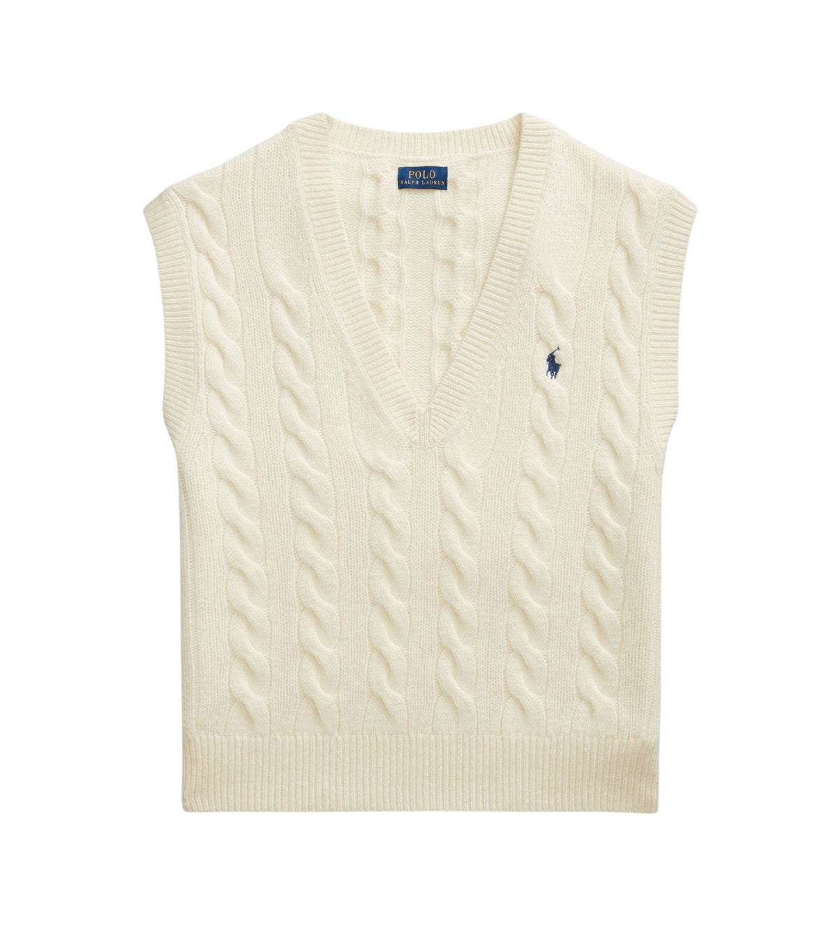 Gilet in maglia di lana e cashmere a trecce 211949994 002 RALPH LAUREN