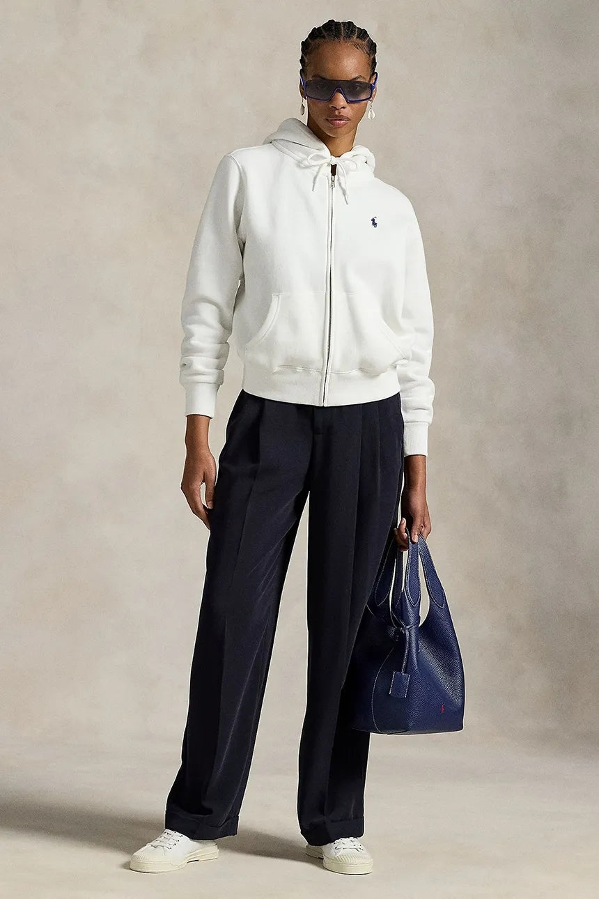 Felpa con cerniera e cappuccio in cotone da donna<BR/> 211971699 001 RALPH LAUREN
