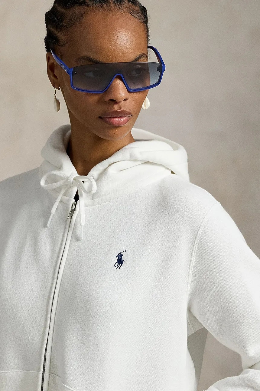 Felpa con cerniera e cappuccio in cotone da donna<BR/> 211971699 001 RALPH LAUREN