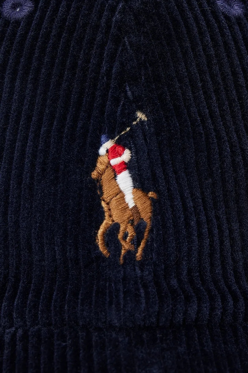 Berretto con visiera da donna in velluto a coste 211A90413 001 RALPH LAUREN
