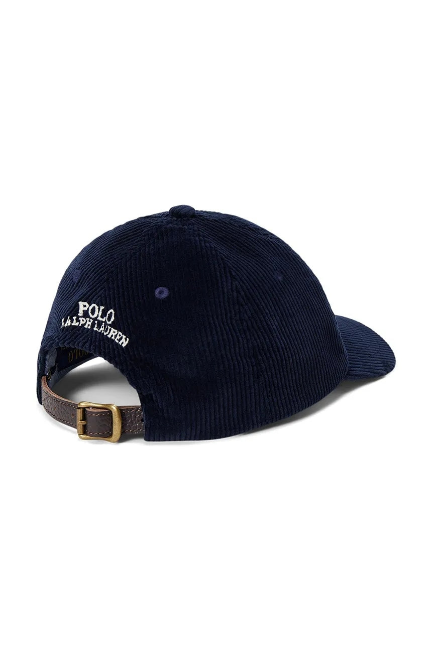 Berretto con visiera da donna in velluto a coste 211A90413 001 RALPH LAUREN