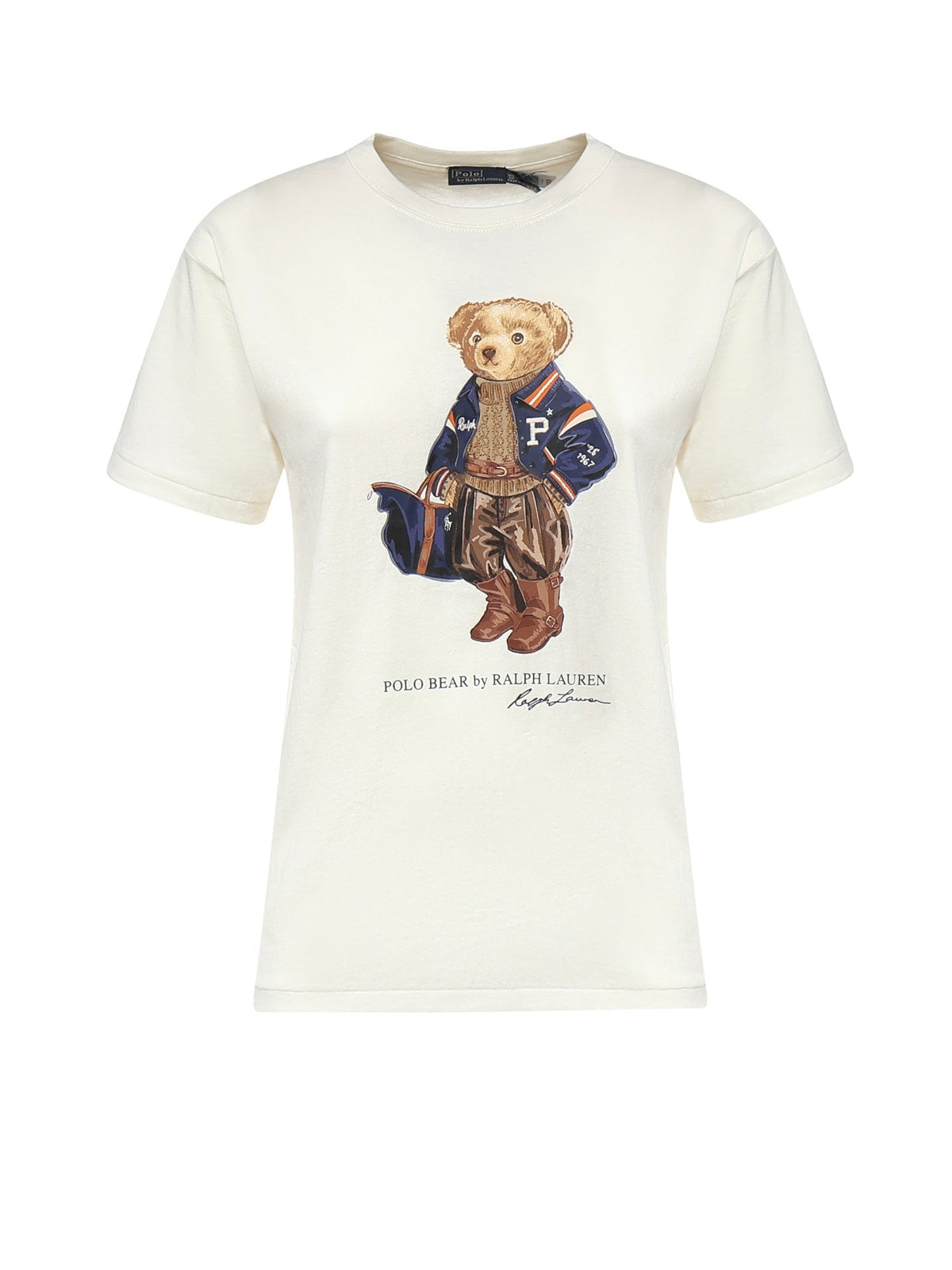 T-shirt da donna in cotone polo Bear 211B17774 001 RALPH LAUREN