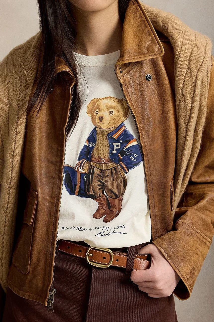 T-shirt da donna in cotone polo Bear 211B17774 001 RALPH LAUREN