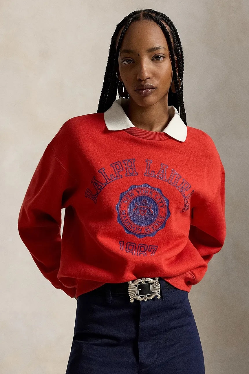 Felpa da donna in cotone<BR/> 211B17805 002 RALPH LAUREN