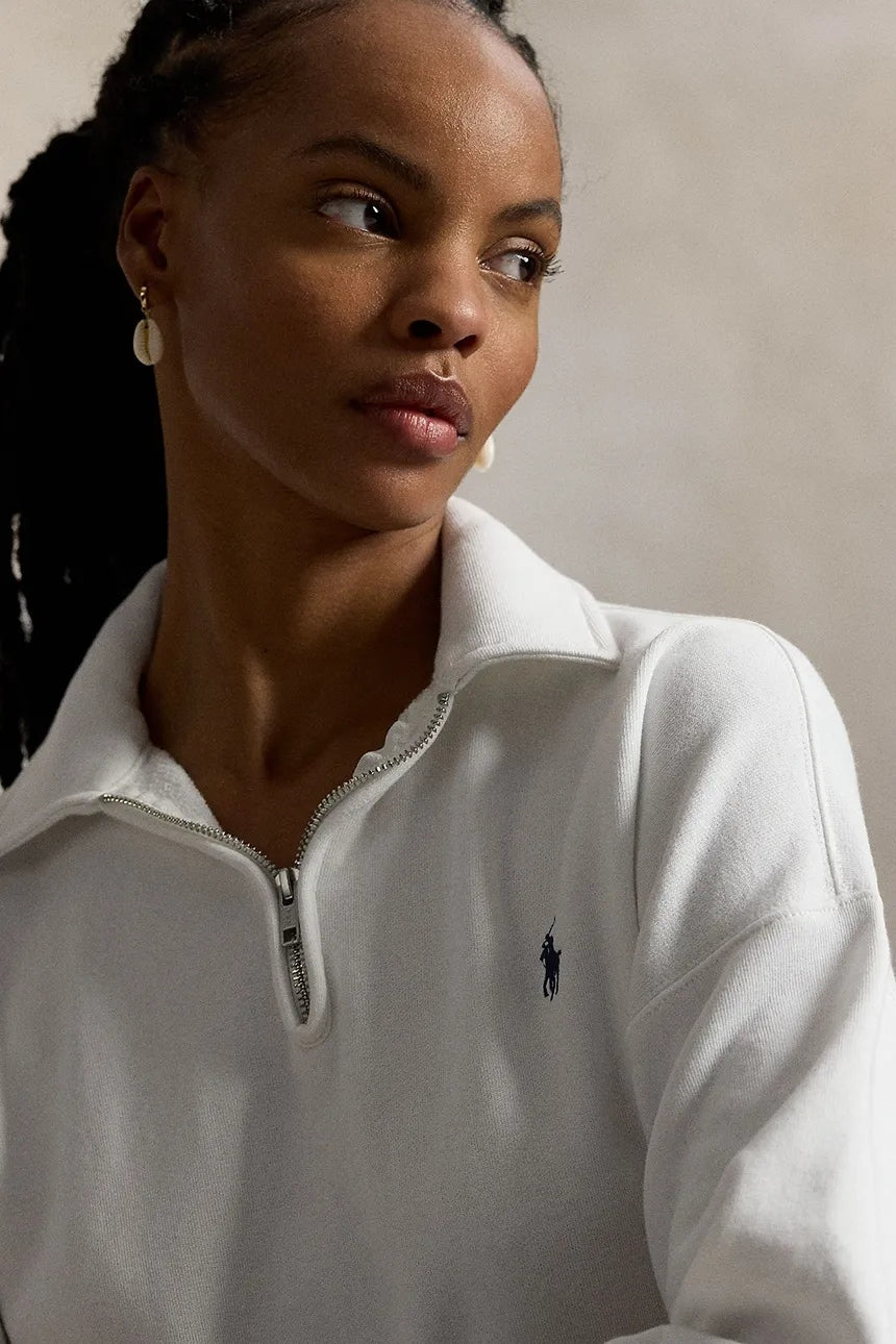 Felpa da donnamezza zip in cotone<BR/> 211B18685 006 RALPH LAUREN