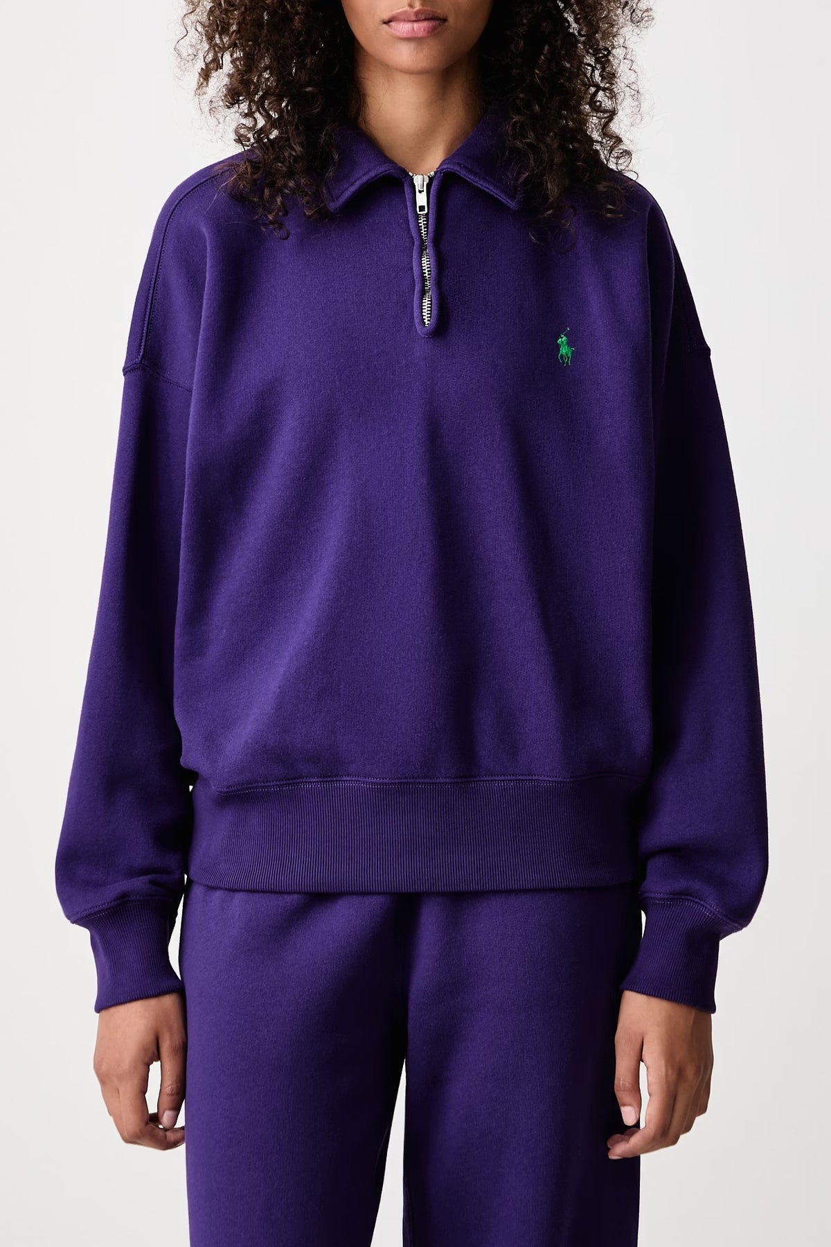 Felpa da donna mezza zip in cotone<BR/> 211B18685 015 RALPH LAUREN