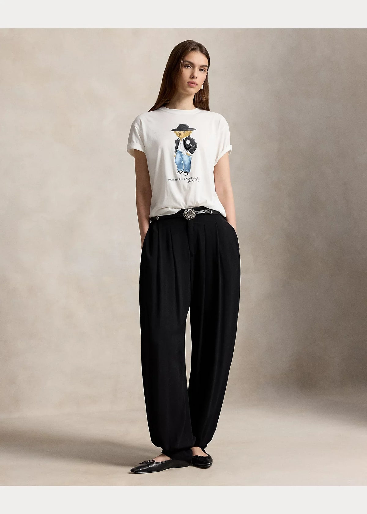 Maglietta in jersey di cotone con orsetto polo per le vacanze 211B23858 001 RALPH LAUREN