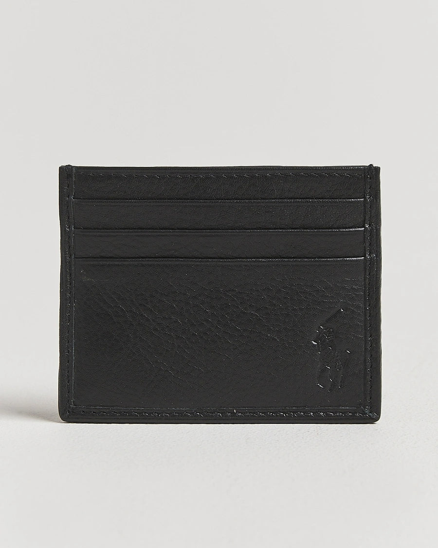 Porta carte di credito in pelle martellata nera 405913722 002 RALPH LAUREN