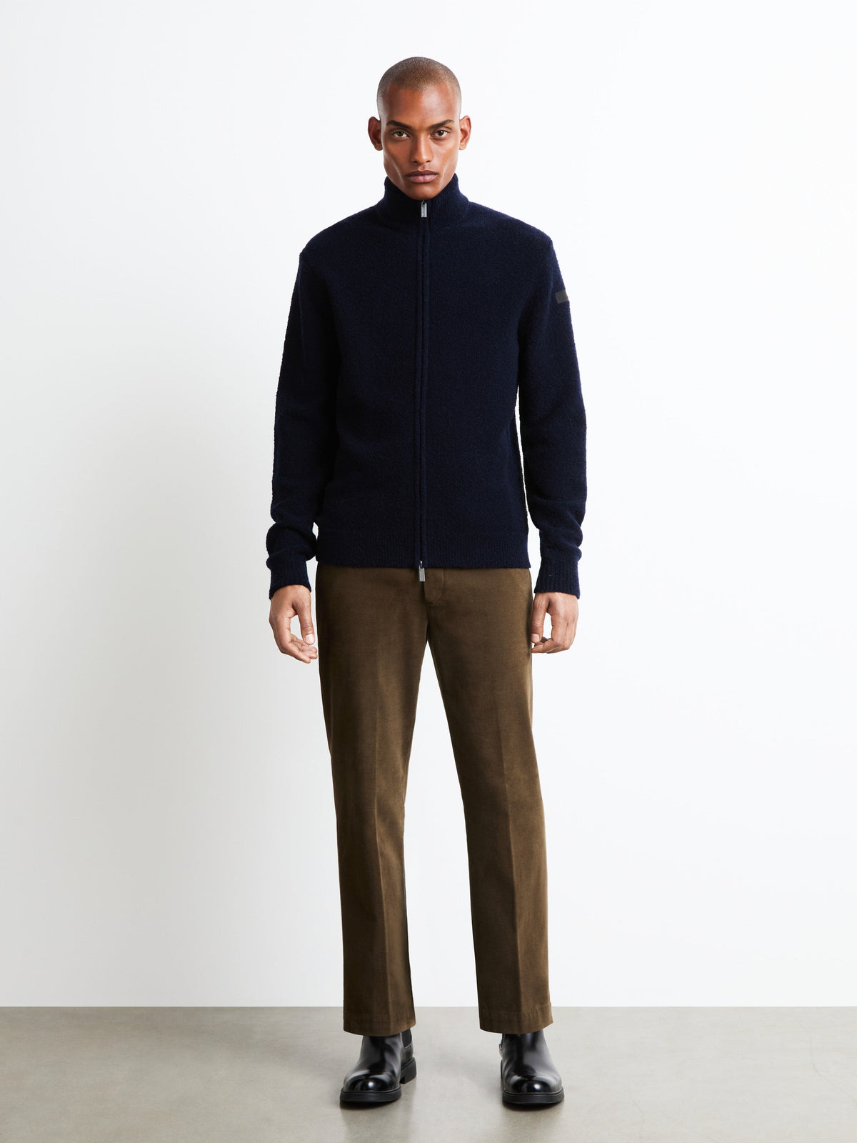 Bouclè Full Zip Knit<BR/> W26164 60 RRD