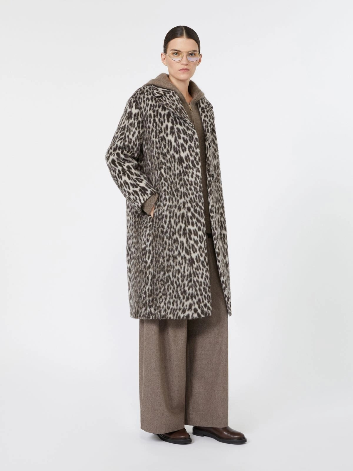 'S MAX MARA<BR/>Cappotto in jacquard dalla texture morbida - Ecru SMMATTILIA 001 S MAX MARA